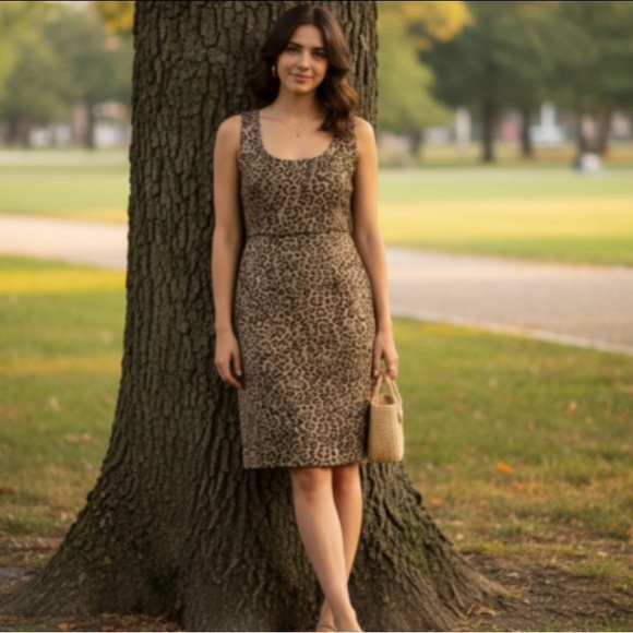 Tahari Dresses & Skirts - Addie Tahari Leopard Print Sleeveless Dress Size 2